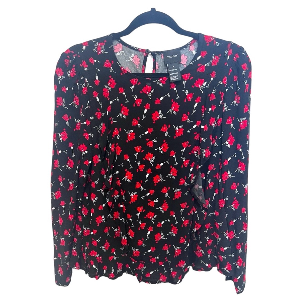 Ruffled long sleeve blouse